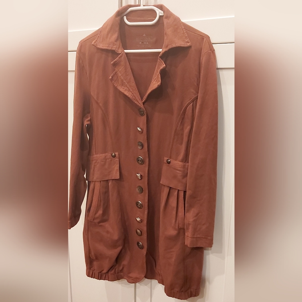 Neon Buddha Rust Button-Up Coat - Picture 2 of 9